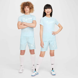 NIKE JR ACADEMY23 SHORT SWOOSH GLACIER BLUE/WHITE