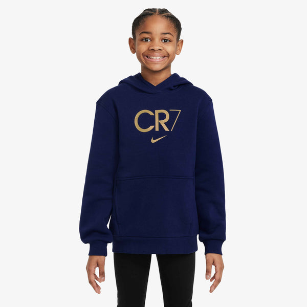 NIKE JR CR7 CLUB FLEECE HOODIE BLUE VOID/METALLIC GOLD