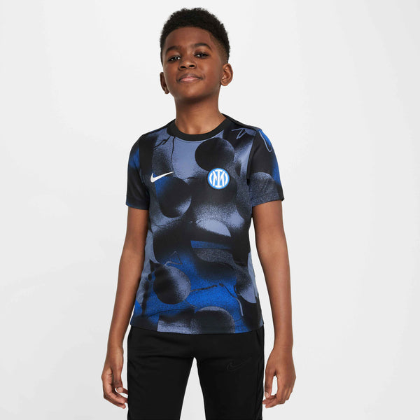 NIKE JR INTER 24-25 PRE-MATCH SS JERSEY BLACK/DIFFUSED BLUE