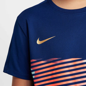 NIKE JR CR7 DRI-FIT SS TOP BLUE VOID/METALLIC GOLD