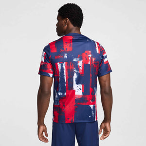 NIKE PSG 24-25 PRE-MATCH SS TOP MIDNIGHT NAVY/RED