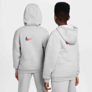 NIKE JR CR7 CLUB FLEECE HOODIE SMOKE GREY/METALLIC GOLD