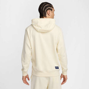 NIKE PSG 24-25 CLUB FLEECE HOODIE COCONUT MILK/NAVY