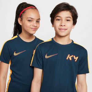 NIKE JR MBAPPE DRI-FIT TOP SS ARMORY NAVY/LASER ORANGE