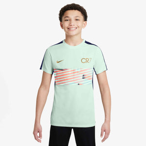 NIKE JR CR7 DRI-FIT SS TOP BARELY GREEN/BLUE VOID