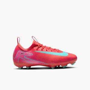 NIKE JR ZM VAPOR 16 ACADEMY FG EMBER GLOW/AURORA GREEN