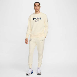 NIKE PSG 24-25 CLUB FLEECE SWEATER COCONUT MILK/NAVY