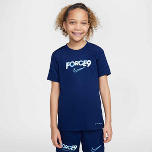 NIKE JR HAALAND DRI-FIT SS TOP BLUE VOID/UNI BLUE