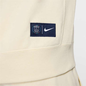 NIKE PSG 24-25 CLUB FLEECE HOODIE COCONUT MILK/NAVY