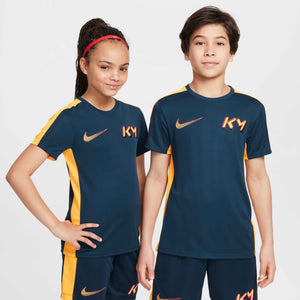 NIKE JR MBAPPE DRI-FIT TOP SS ARMORY NAVY/LASER ORANGE