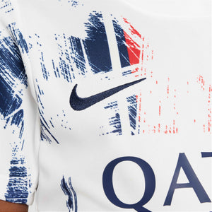 NIKE JR PSG 24-25 PRE-MATCH SS JERSEY WHITE/MIDNIGHT NAVY