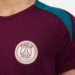 NIKE JR PSG 24-25 STRIKE SS TOP BORDEAUX/GEODE TEAL