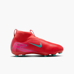 NIKE JR ZM SUPERFLY 10 ACADEMY FG EMBER GLOW/AURORA GREEN