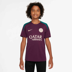 NIKE JR PSG 24-25 STRIKE SS TOP BORDEAUX/GEODE TEAL