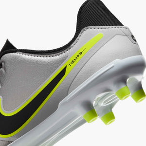 NIKE JR TIEMPO LEGEND 10 ACADEMY FG METALLIC SILVER/BLACK/VOLT