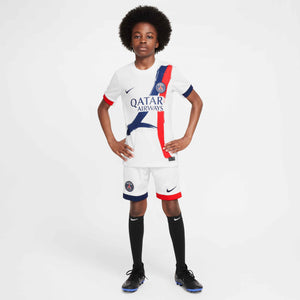 NIKE JR PSG 24-25 AWAY SHORT WHITE/UNI RED