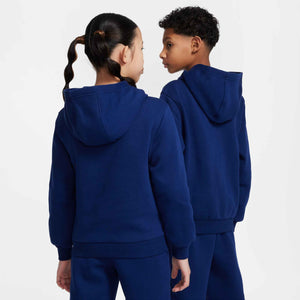 NIKE JR HAALAND CLUB FLEECE HOODY BLUE VOID/UNI BLUE