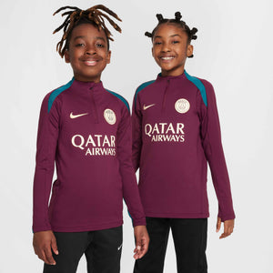 NIKE JR PSG 24-25 STRIKE DRILL TOP BORDEAUX/GEODE TEAL