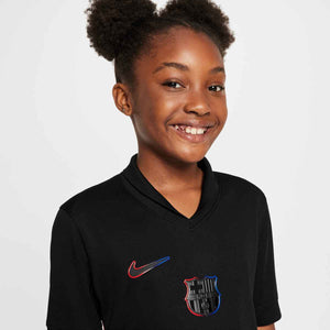 NIKE JR BARCELONA 24-25 AWAY JERSEY BLACK/UNIVERSITY RED