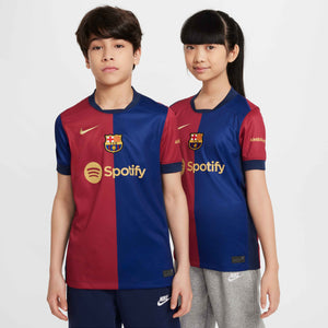 NIKE JR BARCELONA 24-25 HOME JERSEY ROYAL BLUE/NOBLE RED