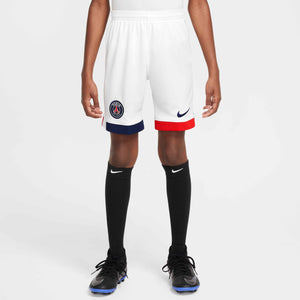 NIKE JR PSG 24-25 AWAY SHORT WHITE/UNI RED