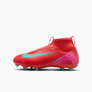 NIKE JR ZM SUPERFLY 10 ACADEMY FG EMBER GLOW/AURORA GREEN