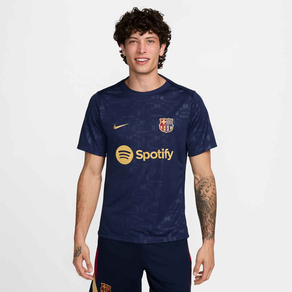 NIKE BARCELONA 24-25 PRE-MATCH SS TOP MIDNIGHT NAVY