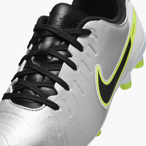 NIKE JR TIEMPO LEGEND 10 ACADEMY FG METALLIC SILVER/BLACK/VOLT