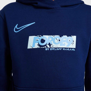 NIKE JR HAALAND CLUB FLEECE HOODY BLUE VOID/UNI BLUE