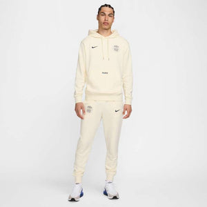 NIKE PSG 24-25 CLUB FLEECE HOODIE COCONUT MILK/NAVY