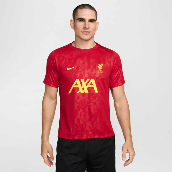 NIKE LIVERPOOL 24-25 PRE-MATCH SS TOP GYM RED/CHROME YELLOW