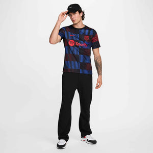 NIKE BARCELONA 24-25 PRE-MATCH SS TOP BLACK/UNIVERSITY RED