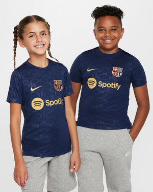 NIKE JR BARCELONA 24-25 PRE-MATCH SS TOP MIDNIGHT NAVY