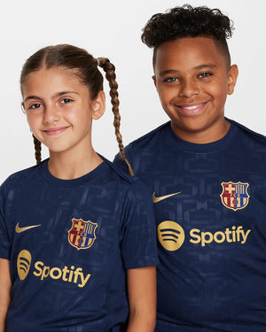 NIKE JR BARCELONA 24-25 PRE-MATCH SS TOP MIDNIGHT NAVY