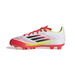 ADI JR F50 LEAGUE FG WHITE/SOLAR RED/SOLAR YELLOW