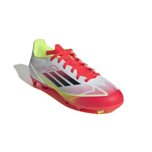 ADI JR F50 LEAGUE FG WHITE/SOLAR RED/SOLAR YELLOW