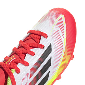 ADI JR F50 LEAGUE FG WHITE/SOLAR RED/SOLAR YELLOW