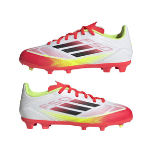 ADI JR F50 LEAGUE FG WHITE/SOLAR RED/SOLAR YELLOW