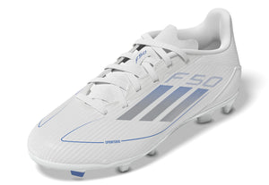 ADI JR F50 LEAGUE FG WHITE/SILVER/ROYAL