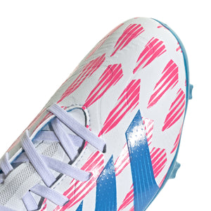 ADI JR PREDATOR LEAGUE FG WHITE/SOLAR BLUE/SOLAR PINK