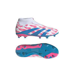 ADI JR PREDATOR LEAGUE LL FG WHITE/SOLAR BLUE/SOLAR PINK