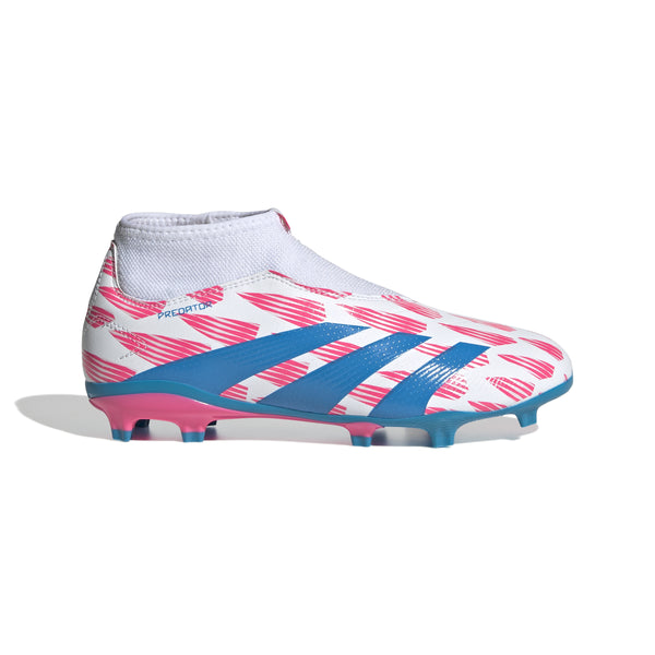 ADI JR PREDATOR LEAGUE LL FG WHITE/SOLAR BLUE/SOLAR PINK