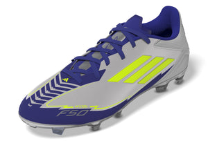 ADI F50 LEAGUE MESSI FG SILVER/LUCID BLUE/YELLOW