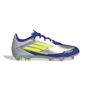 ADI F50 LEAGUE MESSI FG SILVER/LUCID BLUE/YELLOW