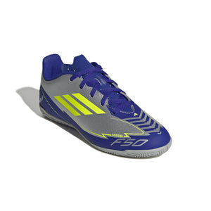 ADI JR F50 CLUB MESSI IC SILVER/LUCID BLUE/YELLOW