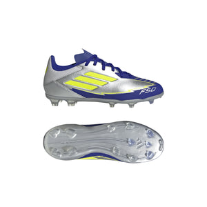 ADI JR F50 LEAGUE MESSI FG SILVER/LUCID BLUE/YELLOW