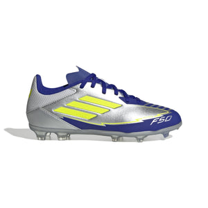 ADI JR F50 LEAGUE MESSI FG SILVER/LUCID BLUE/YELLOW