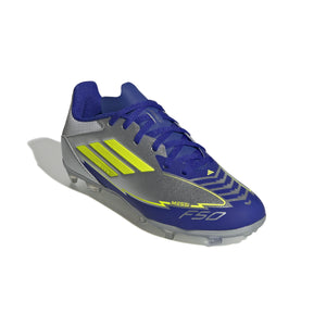 ADI JR F50 LEAGUE MESSI FG SILVER/LUCID BLUE/YELLOW