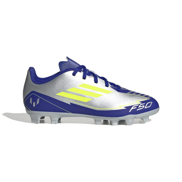 ADI JR F50 CLUB MESSI FG SILVER/LUCID BLUE/YELLOW