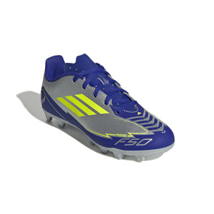 ADI JR F50 CLUB MESSI FG SILVER/LUCID BLUE/YELLOW